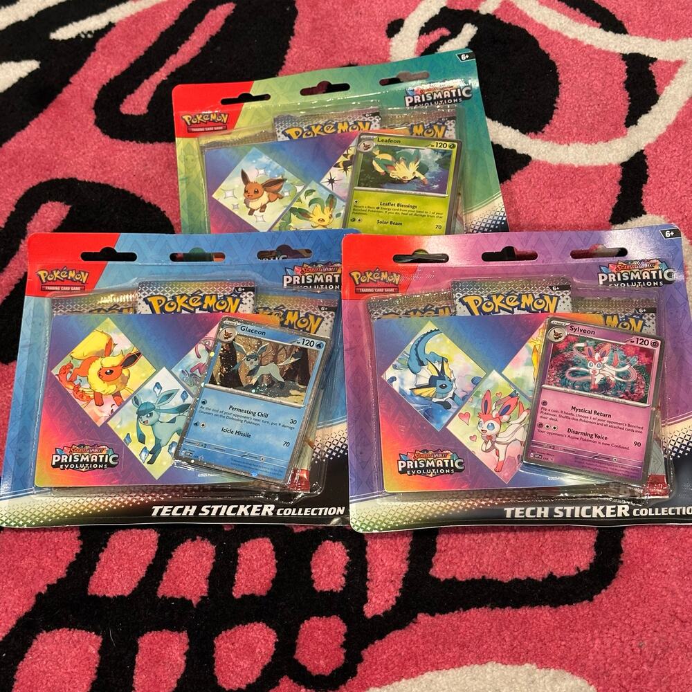 Pokémon Prismatic Evolutions Tech Sticker Collection – 3 Bundle – Sealed